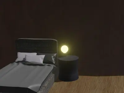 BedRoom with Carpet and Window 3D model