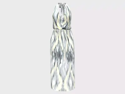 Halter Tie Neck Long Maxi Dress Low-poly 3D model