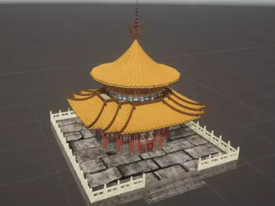 RoundPavilionRoofPalace chinese pagoda 3D model