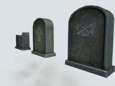 horror tombstone  Low-poly 3D model