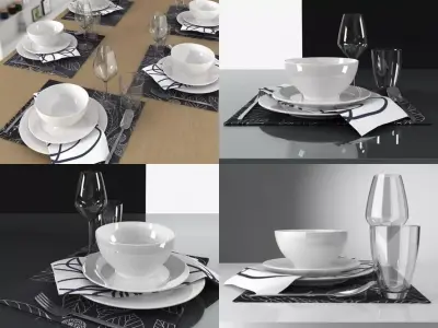 Table set 01 3D model