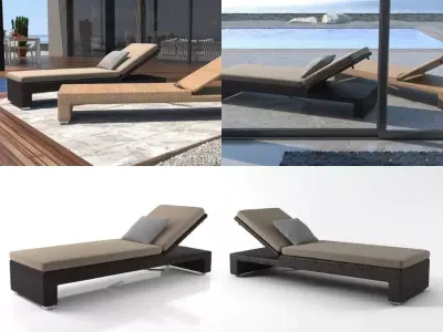 Lounge beach chair 3D model