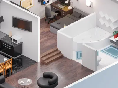 Room 41 Low-poly 3D model