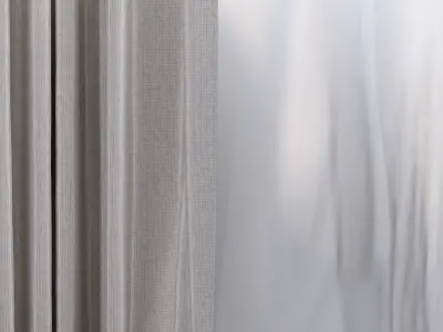 Curtain and tulle in the wind No 2 3D model