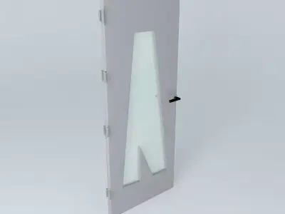 Letter "A", 3D door, very detail with glass, lock and hinger. Free 3D model