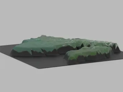 Brunei Map Country Low-poly 3D model