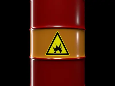 Clean Orange Barrel Low-poly 3D model