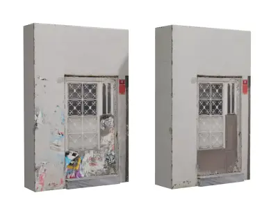 Street Door With Dirty Texture Low-poly 3D model