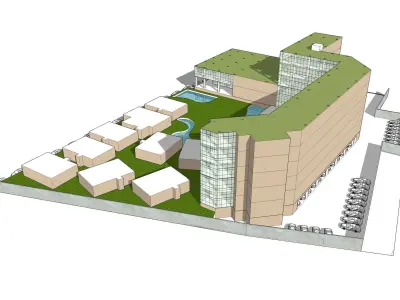 Hotel in draft concept 3D model