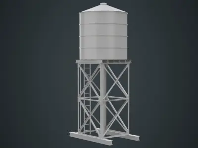 Water Tank 1A Low-poly 3D model