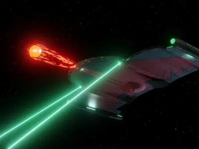 Romulan V-6 Gallant Wing Cruiser from Star Trek Lore Low-poly 3D model