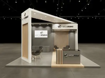 Exhibition booth design 3D model 6m x 5m 3D model
