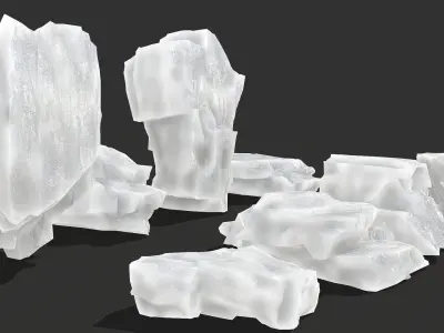 ice rocks 16 Low-poly 3D model