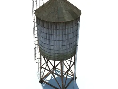 water tower Low-poly 3D model