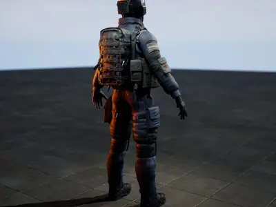 Army Soldier Researcher Character for Games and Animation 3D model