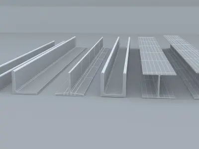 Steel Beam Sets 3D model