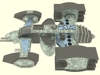 Mars - S500 Spaceship  Low-poly 3D model