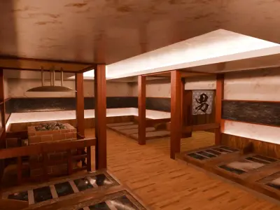 Rock Bath Room 3D model