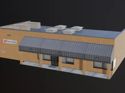 American Style Warehouse Low-poly 3D model
