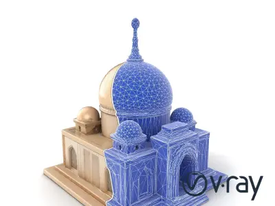 Symmetrical Mosque Architecture Model Pack Low-poly 3D model