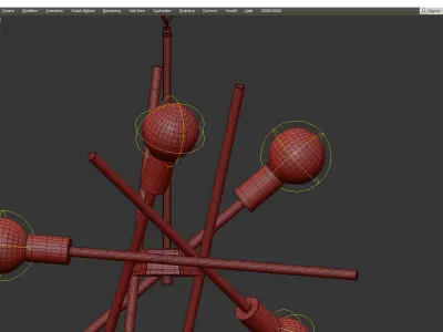 SCATTER BURST CHANDELIER Low-poly 3D model