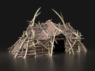 Orc Camp Primal Men Hunter Ancient Huts Builder Pack AAA NEXTGEN Low-poly 3D model