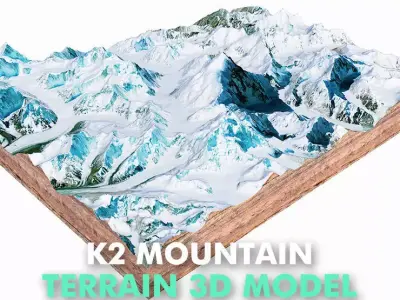 K2 Mountain Pakistan 3D model