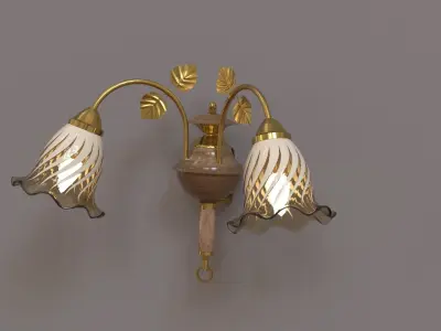 Light set wall lamp with two lights 3D model
