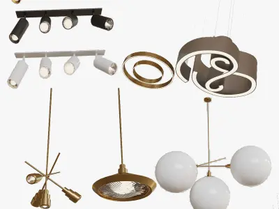 Ceiling lights package over 30 lights  3D model