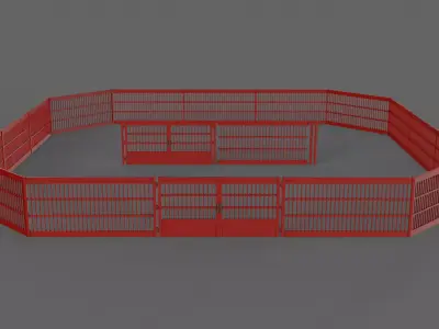 PBR Gate and Fence 5 Low-poly 3D model