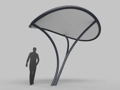 Tensile Canopy M2 Low-poly 3D model
