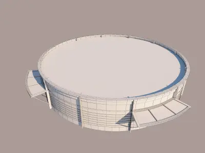 Low Poly Round Shop 3D model
