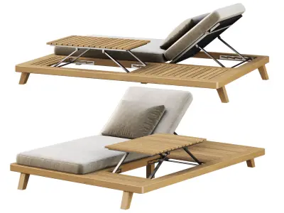 Sanday Chaise Lounge with Table  3D model