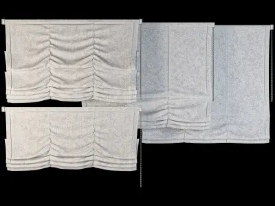 Roman Blinds Curtain Set Low-poly 3D model order