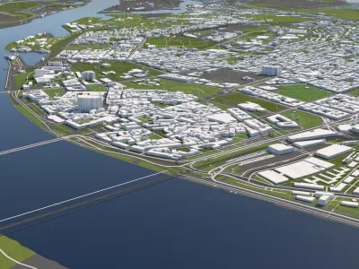 Riga Latvia 50x50km 3D City Map 3D model