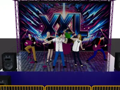  A High-Energy Music Concert Experience Low-poly 3D model