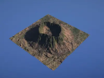 Landscape Environment Volcano Snow 43 Low-poly 3D model