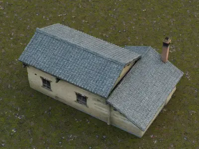 Traditional Rural Residential House Low-poly 3D model