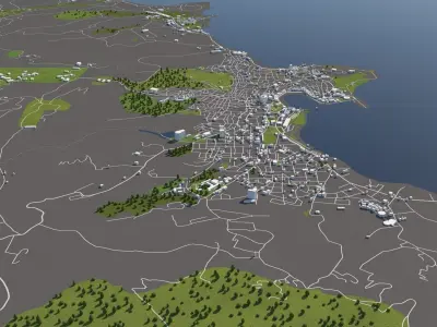 Moria Greece 50x50km 3D model