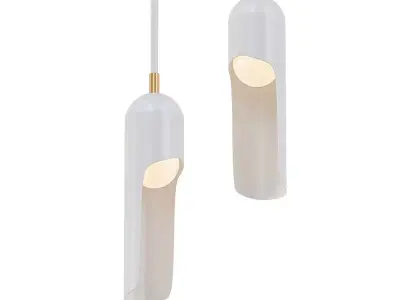 PARIS 2 two pendant lights with gold accents 3D model