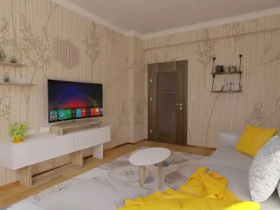 Living Room Interior Scene for 3Dmax Vray 3D model