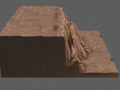 Cliff lowpoly V01 Low-poly 3D model