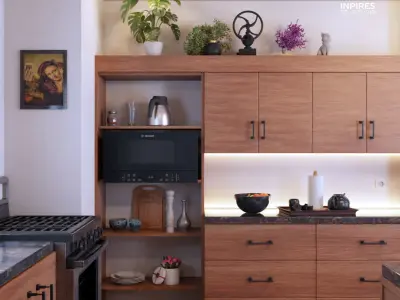 Rustic Kitchen Scene 3D model