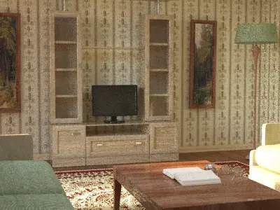 Studio scene with vintage interior 3D model