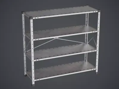 Metal Shelf - PBR Texture Low-poly 3D model