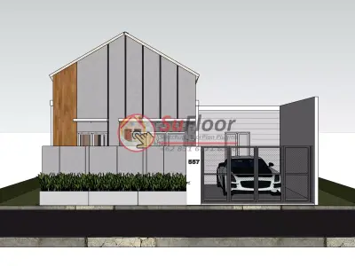 House 9x10m code 557 - Sketchup 3D model 3D model 3D model