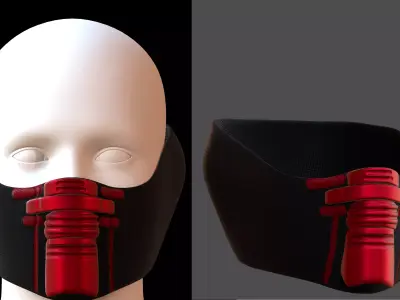 Gas mask helmet 3d model scifi Low-poly  Low-poly 3D model 147