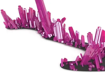 Crystal Diamond Emerald Field Low poly Low-poly 3D model