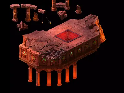 Magma Rift - Pillar Platform 01 3D model