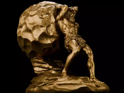 Bronze Sisyphus Greek Mythology Sculpture 3D model